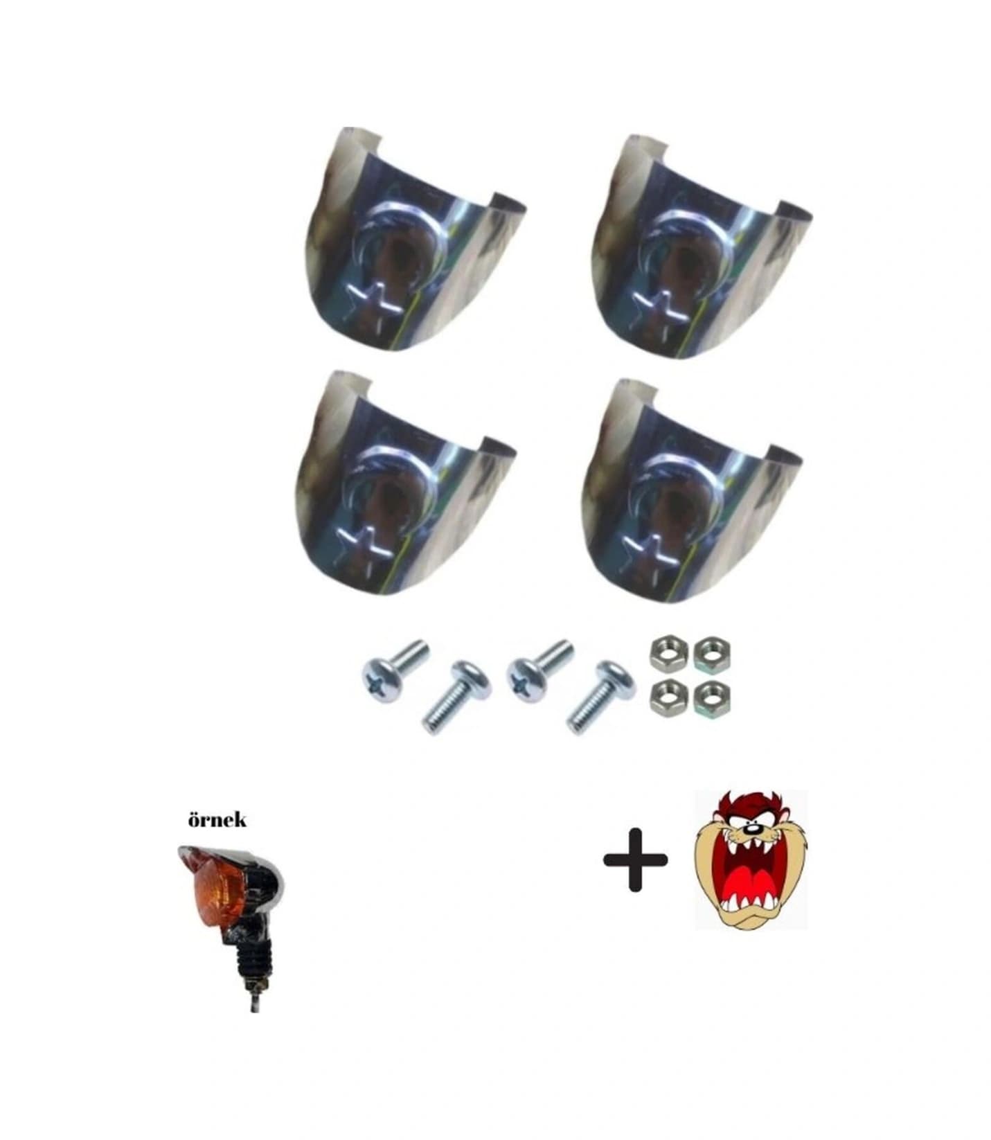 Cg Çita 4 Adet Ayyıldız Sinyal Şapkası Vidalar Dahil+tzmanya Sticker
