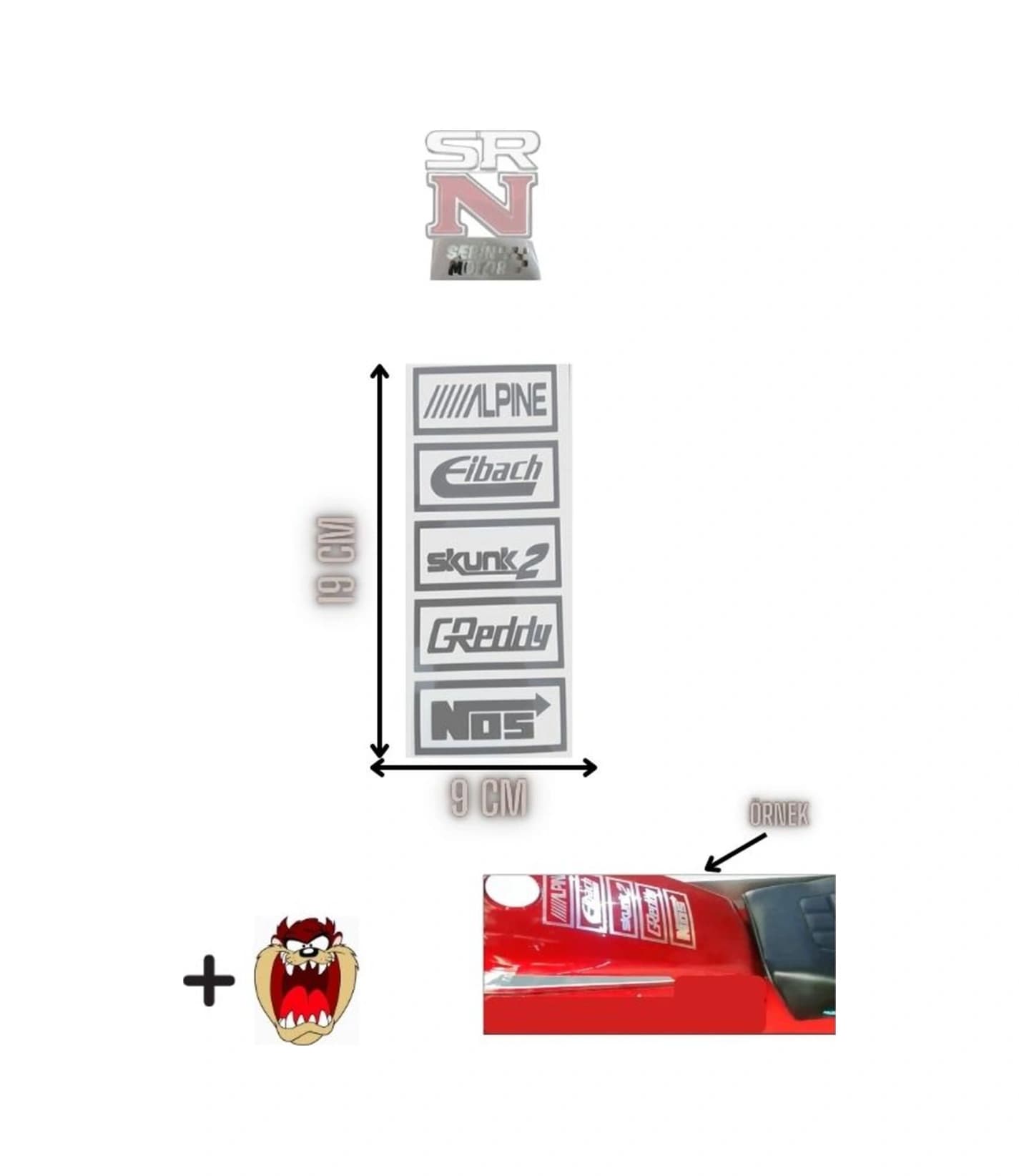 Cg Çita Depo Üst + Cup Yan Rüzgarlık Uyumlu Nikel Pano Sticker Seti + Tzmnya Sticker