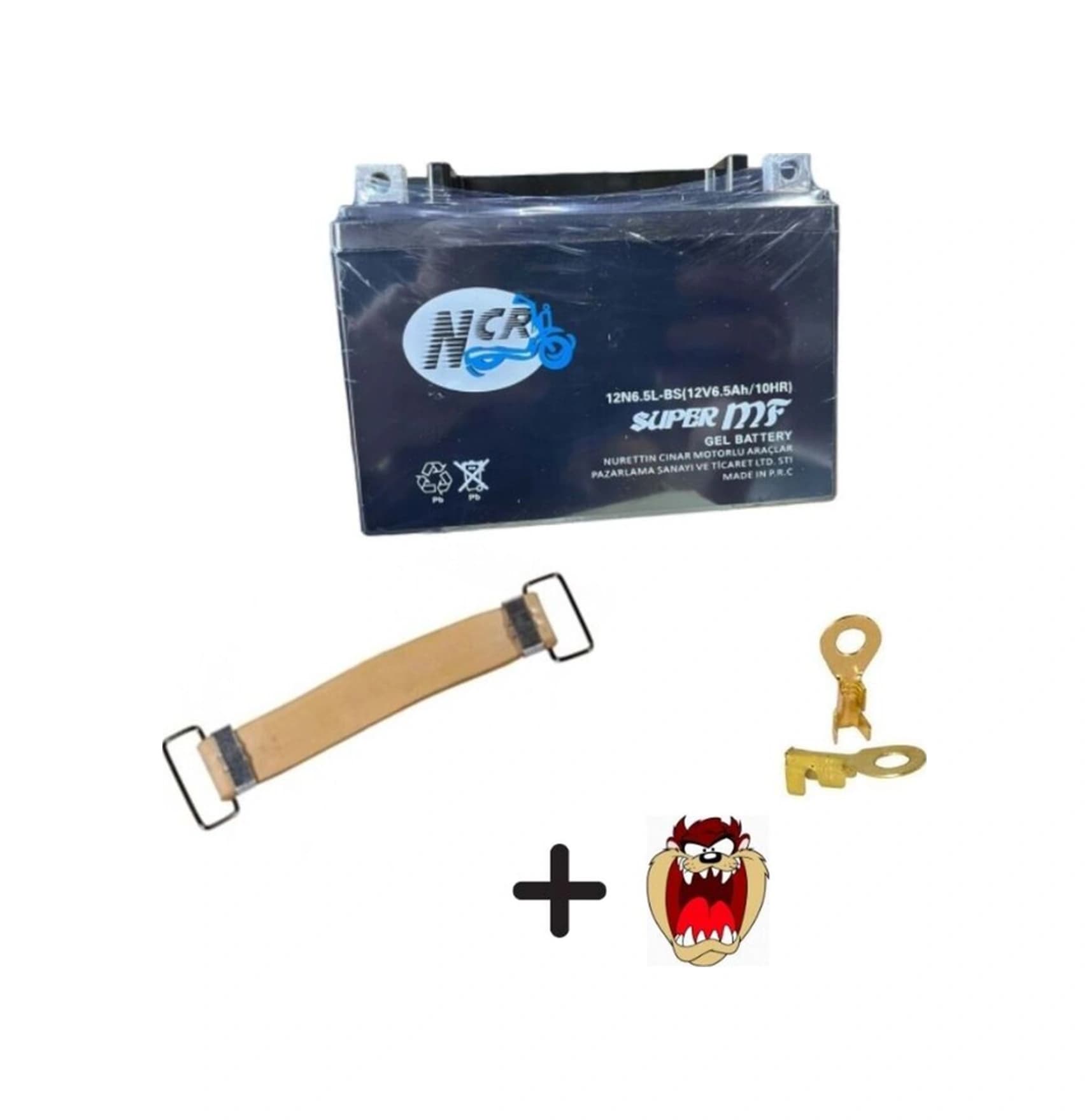 Cg Motosiklet Aküsü 12-6.5 + Kayış+2 Adet Kablo Başlığı+hdiye Sticker