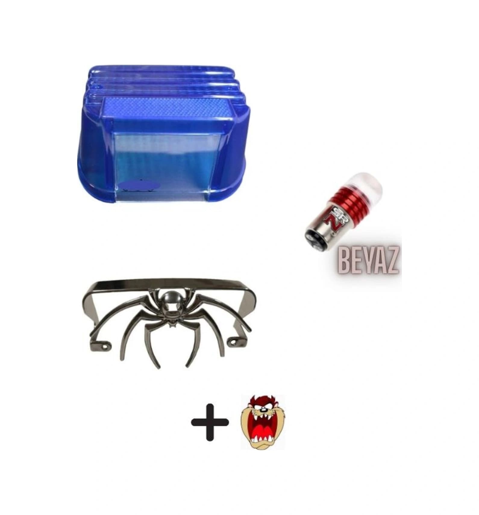 Cg Çita Mavi Stop Camı+örümcek+stop Çakar Ampülü Beyaz +hdiye Tzmnya Sticker
