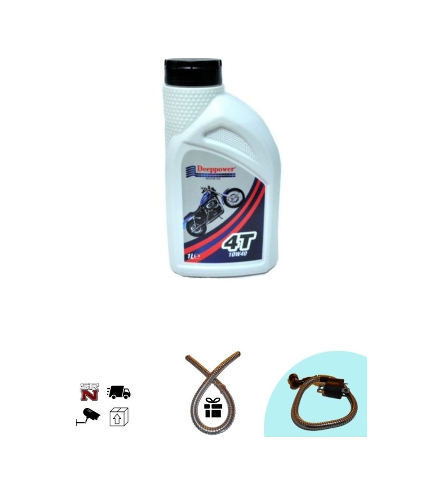 Motosiklet Cg Cup Scooter Motor Yağı 10w40 1 Lt + Buji Kablo Kılıfı