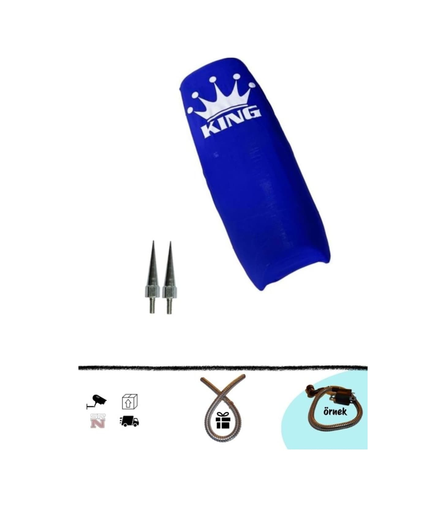 Cg Cup Mavi King Koltuk Kılıfı+2 Adet Sivri Vida +buji Kablo Kılıfı