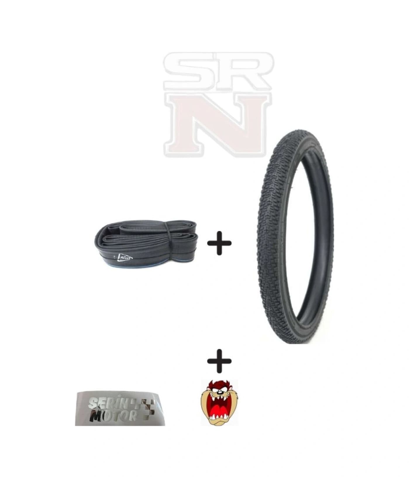 Bisiklet 20 İnch İç Dış Lastik Seti Dış 20x1,95 - İç 20x1.75-2.125 Hedye Tzmanya Sticker
