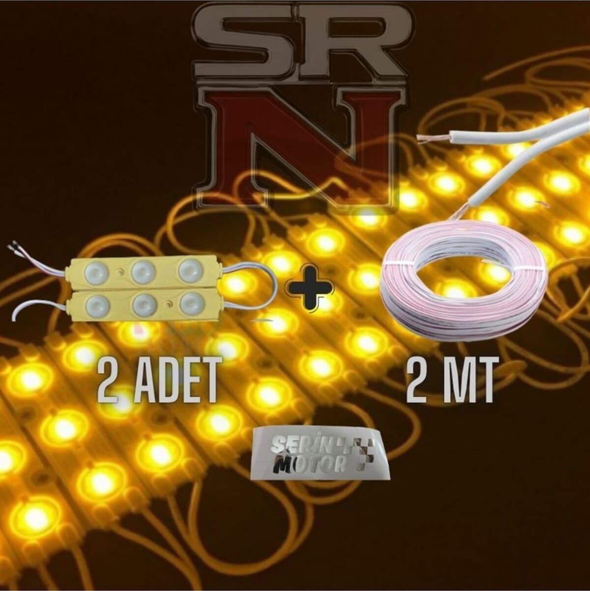 Cg Depo - Çamurluk Yan Kapak Uyumlu 12v Turuncu Parmak Led 2 Adet + 2 Mt Kablo - Srn