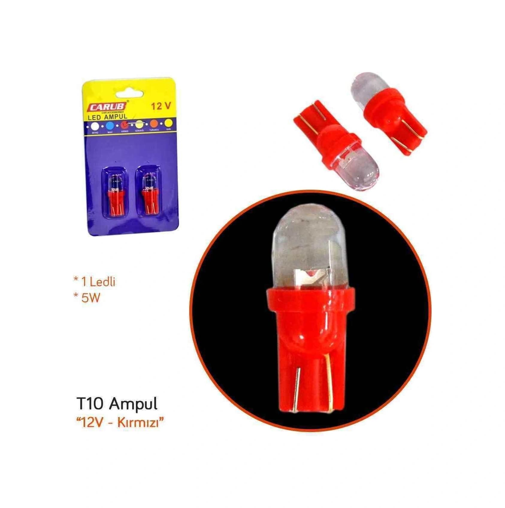 12v T10 Ampul Led Kırmızı Br0400108 - 2