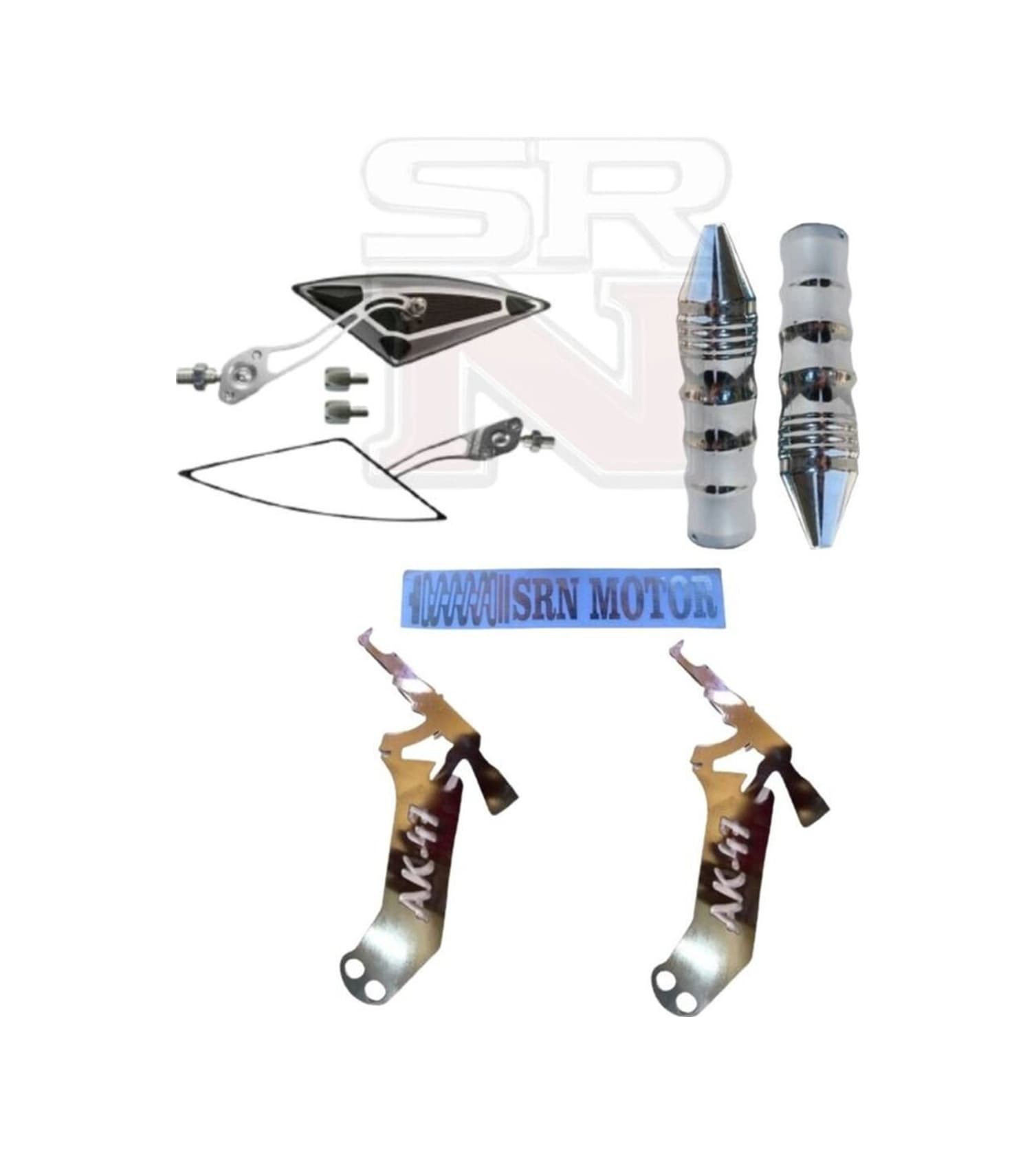 Cg Çita Cup Modifiye Nikel Sivri Elcik + Üçgen Gri Ayna + Ak 47 Çeki Demiri 2 Adet Set Srnmotor
