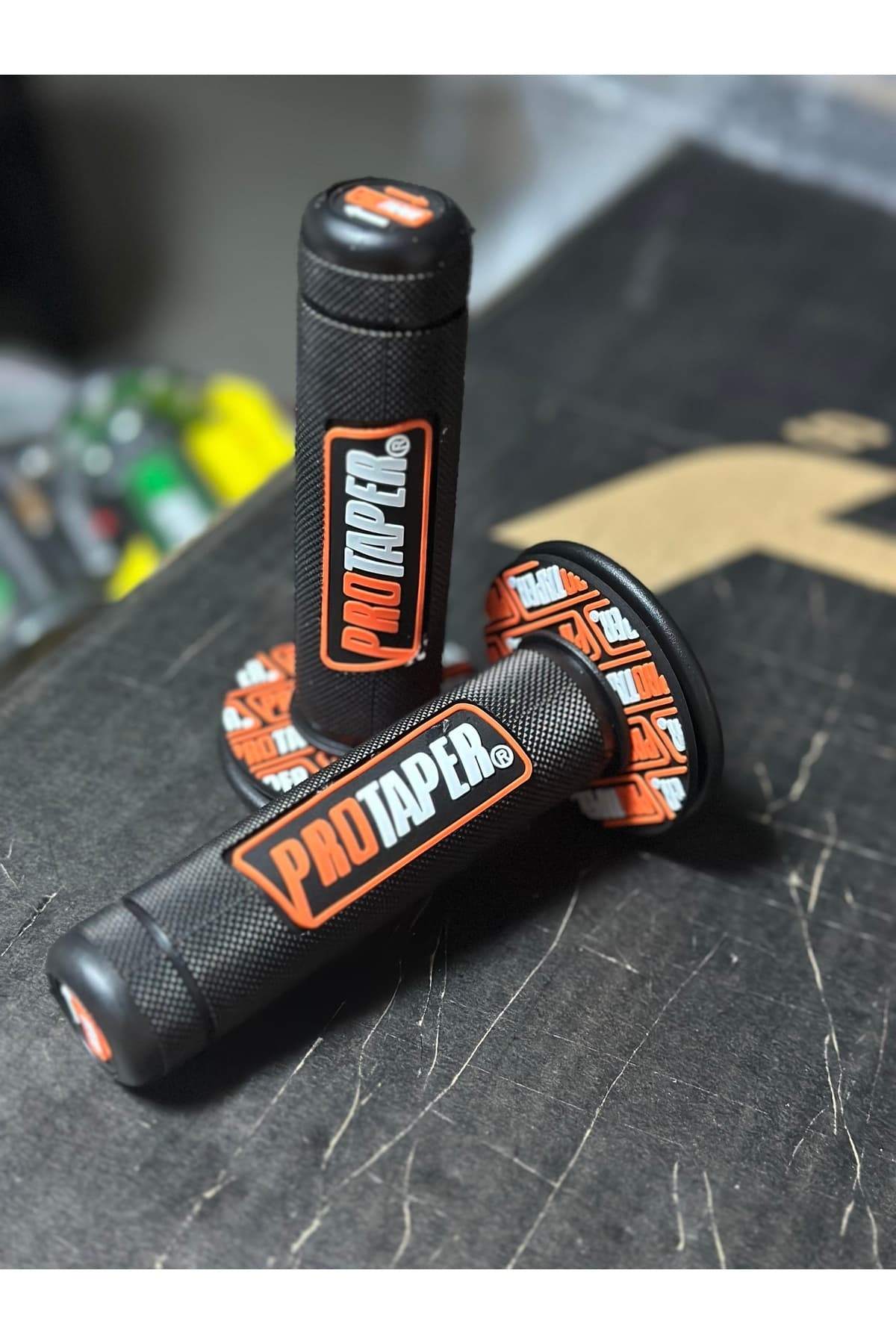 TURUNCU PROTAPER ELCİK MOTOSİKLET GİDON TUTAMAÇLARI SİYAH/TURUNCU