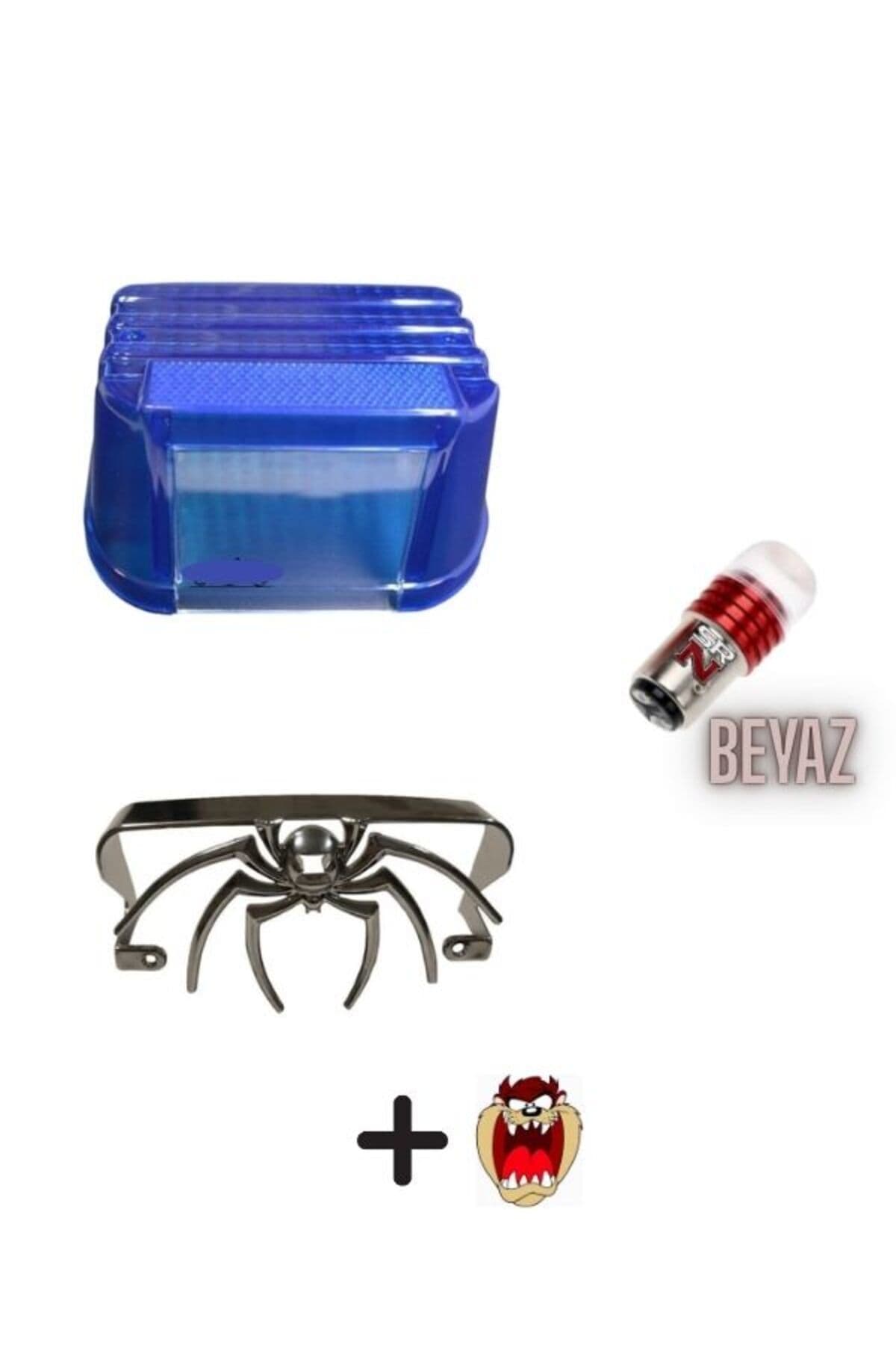 Cg Çita Mavi stop camı+Örümcek+Stop çakar Ampülü BEYAZ +hdiye tzmnya sticker