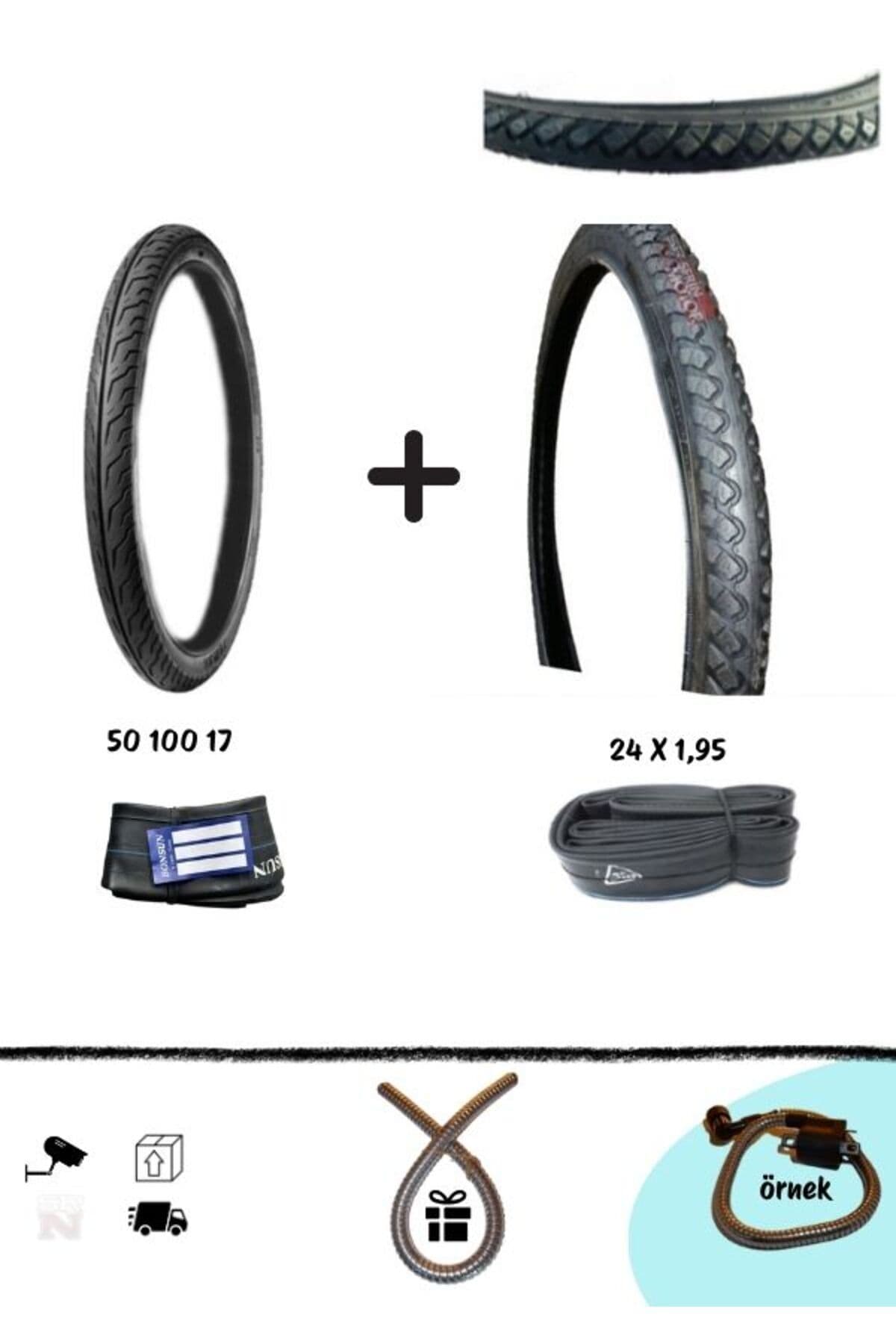 CG 17- 24 x 1.95 İnch İç Dış Yarış Lastiği Seti Chao Yang ( + buji kablo kılıfı)