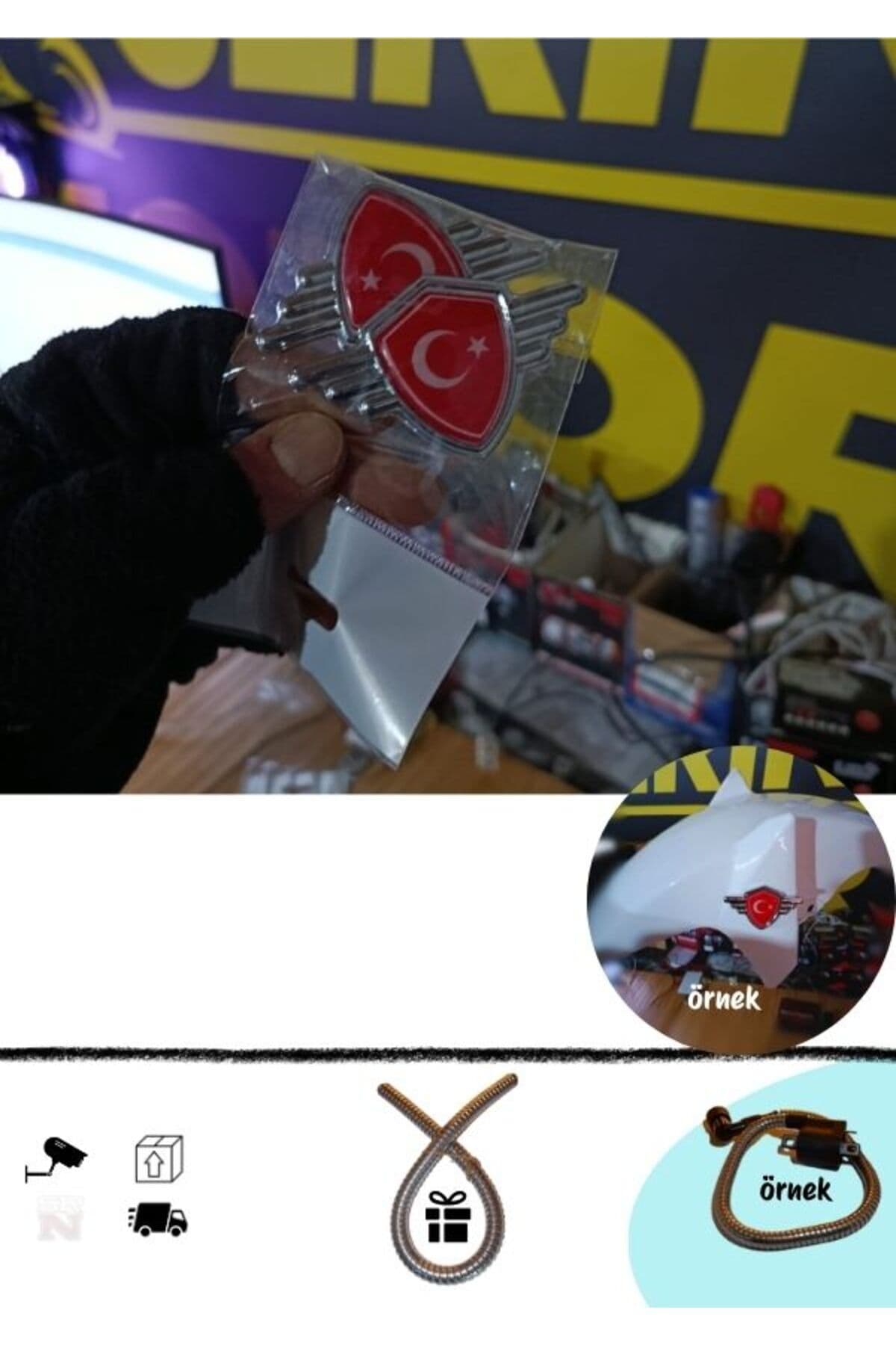 Cg Cup-Çamurluk Kaporta İçin Dekor Ghia Arma Bayraklı 2 ad. (motosiklet için buji kablo kılıfı hdye)