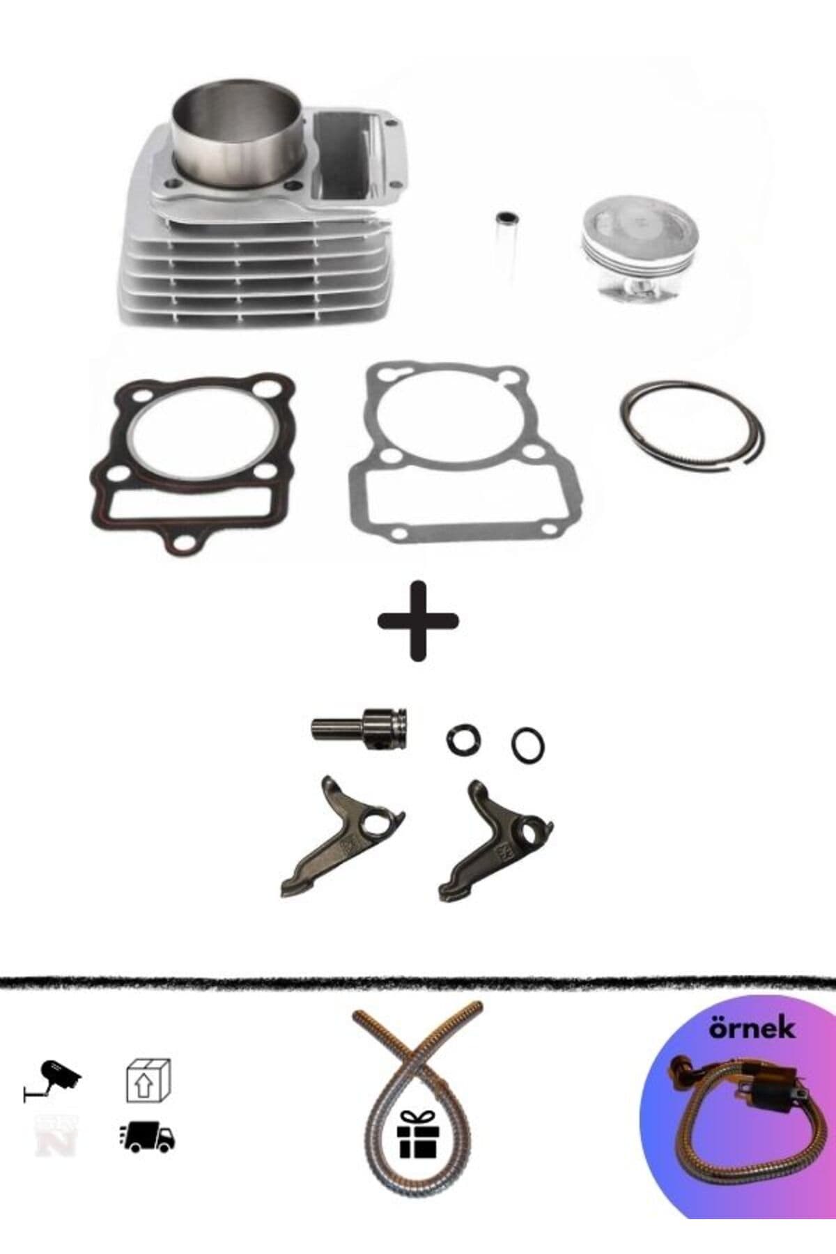 CG 150 cc 62 mm 13 Perno 69 boy Silindir Piston Seti + Alt Piyano (+buji kablo kılıfı)