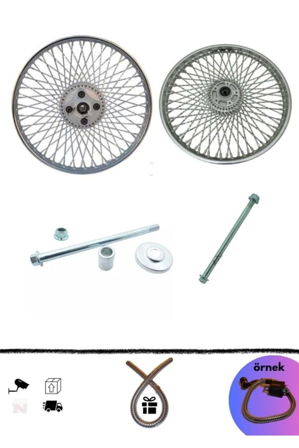 Cg Çita 17-18 Burgulu 72 Tel Jant Takımı Diskli Model+Ön Arka Teker Mili (+buji kablo kılıf hdye)