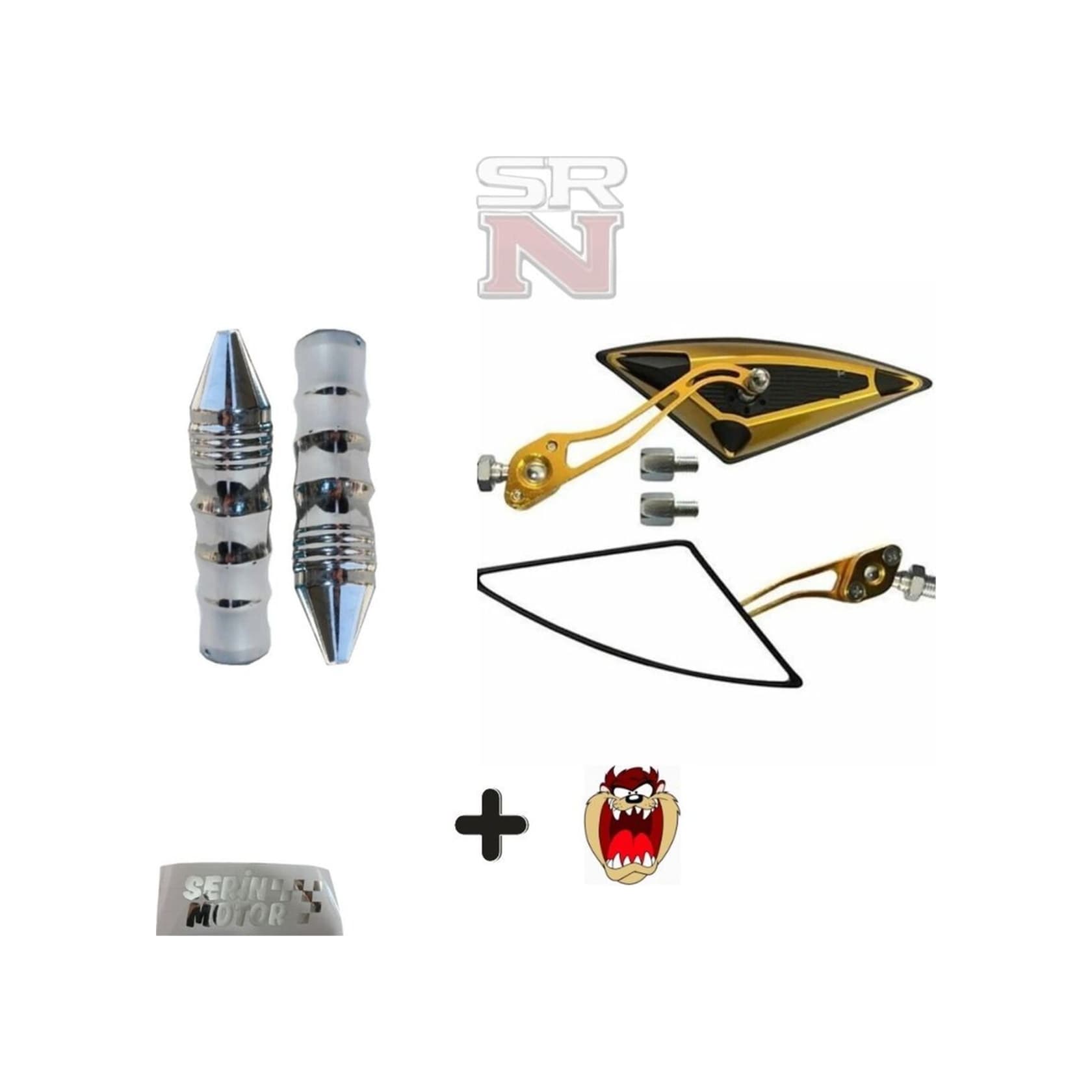 Cg Cup Scooter Yarasa Üçgen Gold 8mm 10mm Ayna Sivri Elcik Seti Tazmnya Sticker Srn