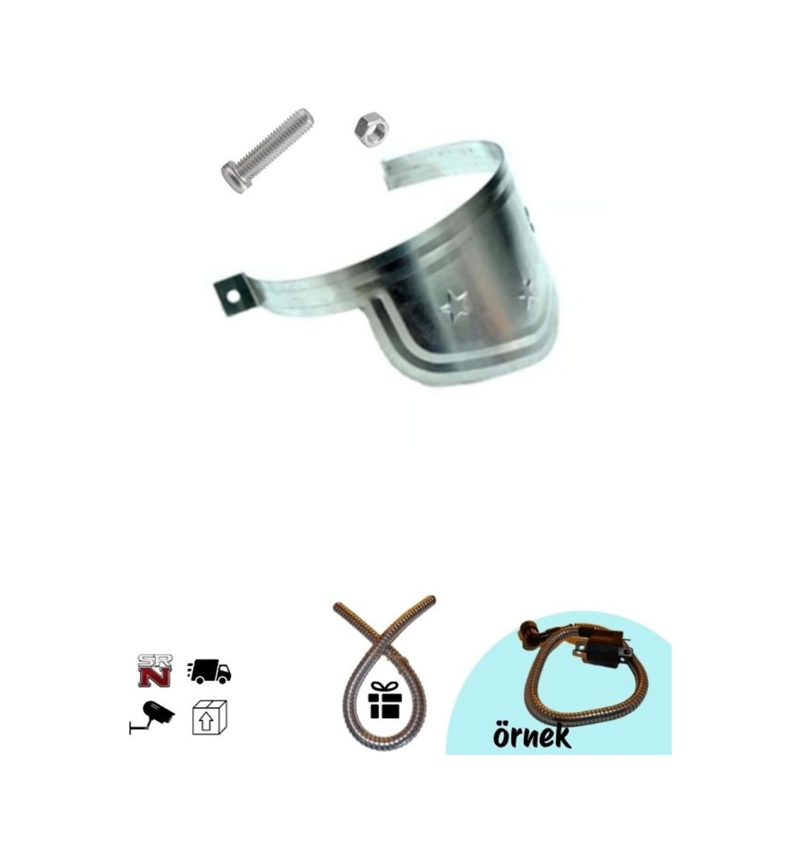 Cg Çita Nikel Egzoz Şapkası Vidası Dahil +buji Kablo Kılıfı