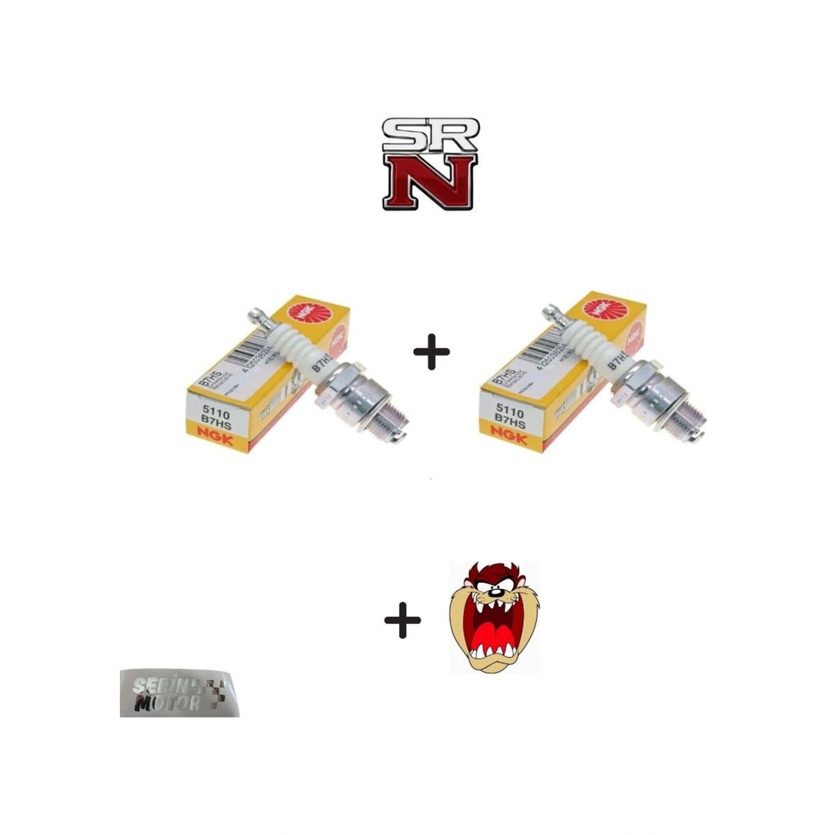 Mobylette Ngk B7hs Buji 2 Adet Mz Jawa Mobilet Buji + Tzmanya Sticker Srn