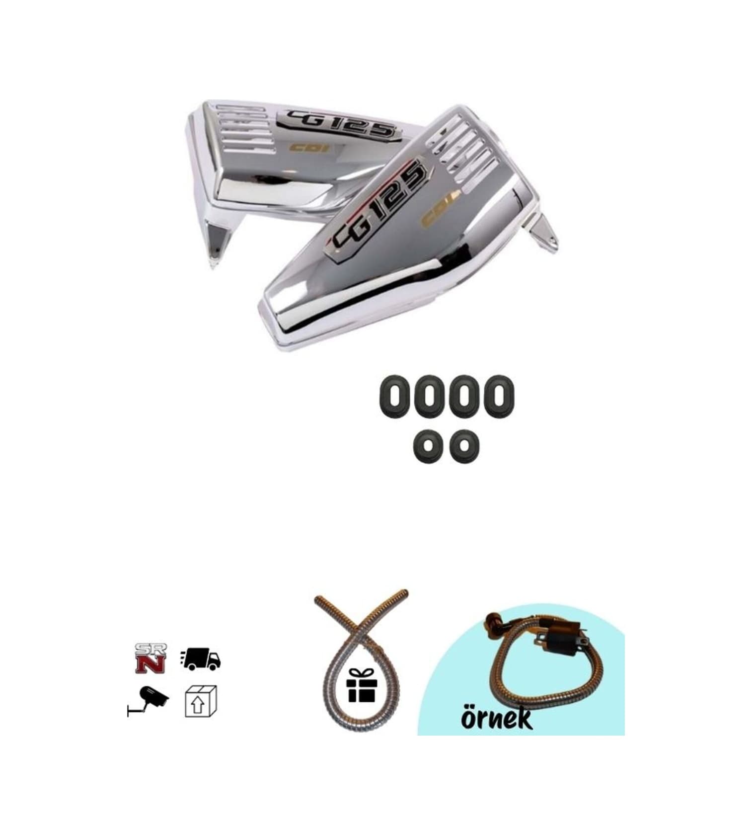 Cg Nikel Yan Kapak + Lastik Takımı +buji Kablo Kılıfı